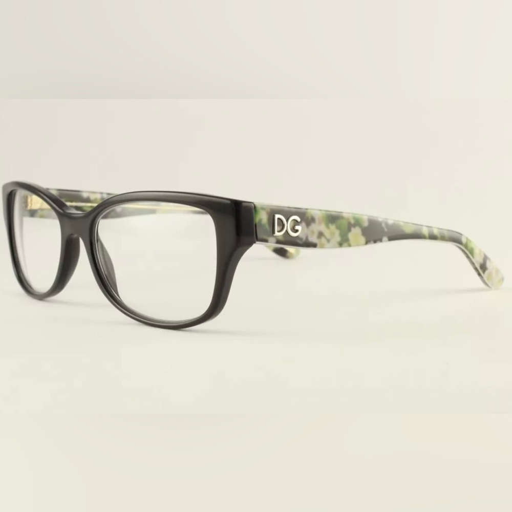 DOLCE & GABBANA DG 3204 53mm Black Floral Glasses Lenses Women’s Made in Italy